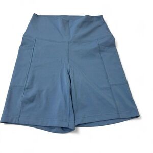 Yogalicious Lux Women’s Light Blue Biker Athletic Shorts, Large